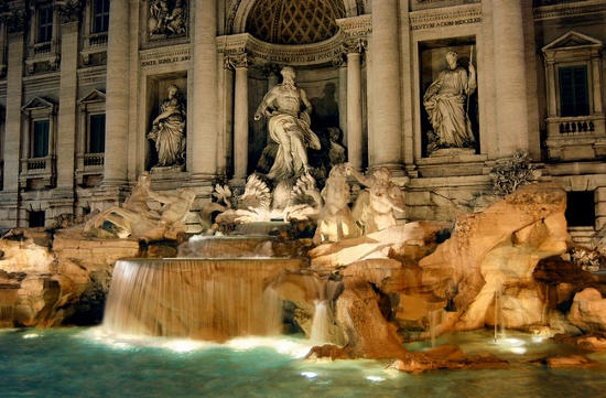 Trevi Fountain at night